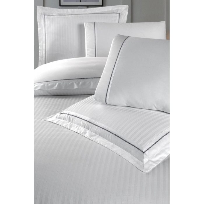 Постільна білизна La Romano Premium Satin Mona Series 300tc - Orcella White - Євро розмір